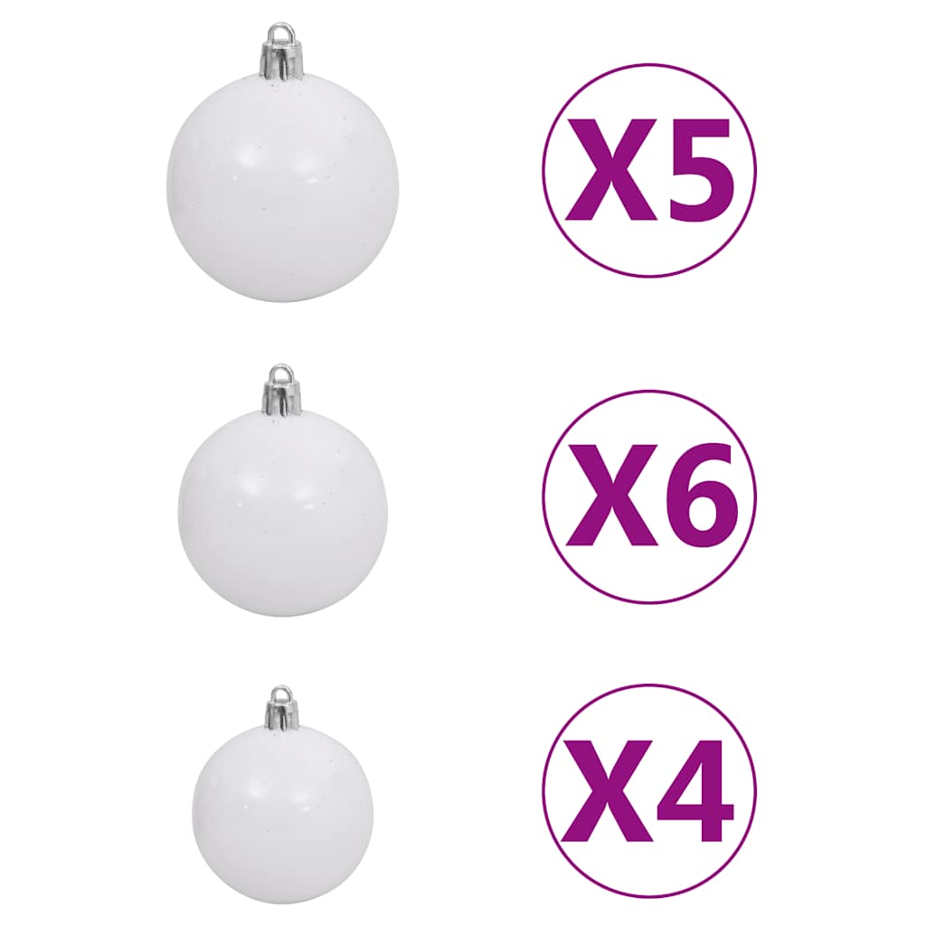 Umjetno božićno drvce 150 LED s kuglicama i snijegom 150 cm
