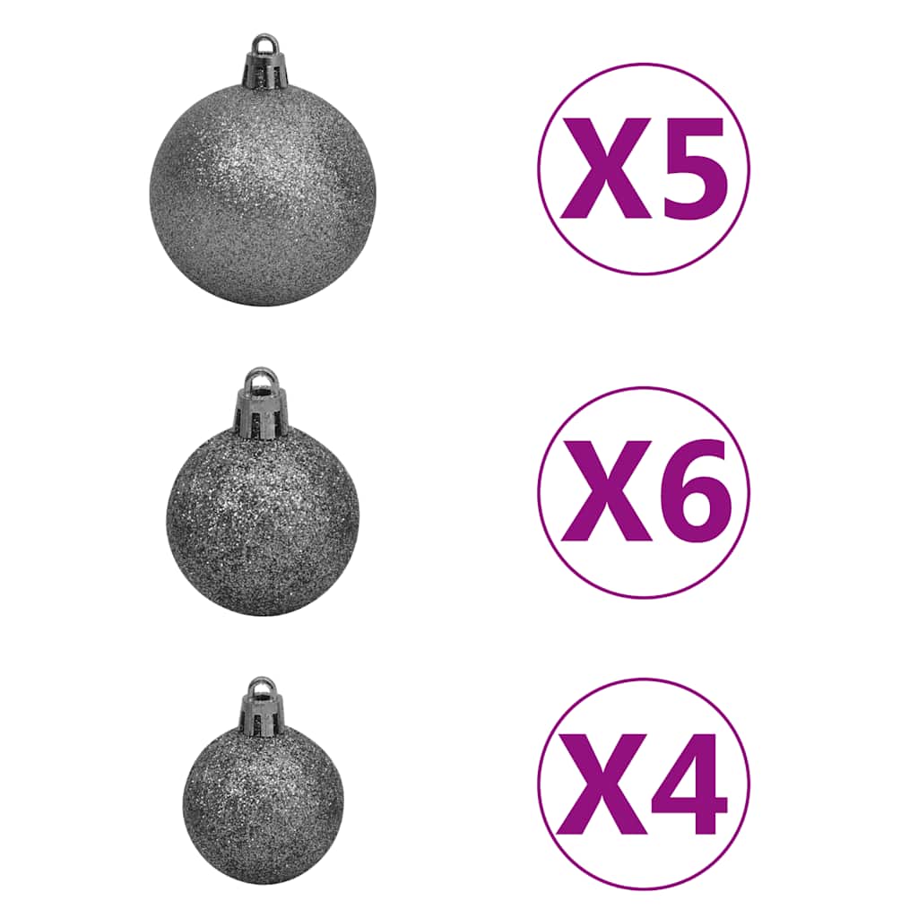 Umjetno božićno drvce 150 LED sa šarkama i kuglicama 120 cm