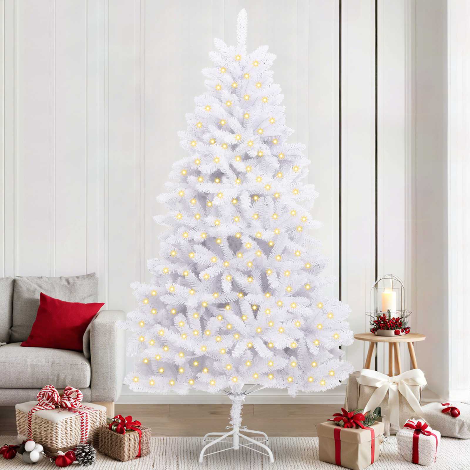 Umjetno božićno drvce Bijelo 240 cm PVC i metal