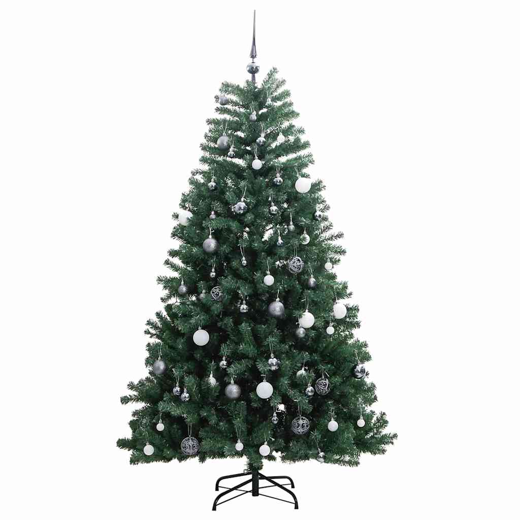 Umjetno božićno drvce 300 LED sa šarkama i kuglicama 240 cm