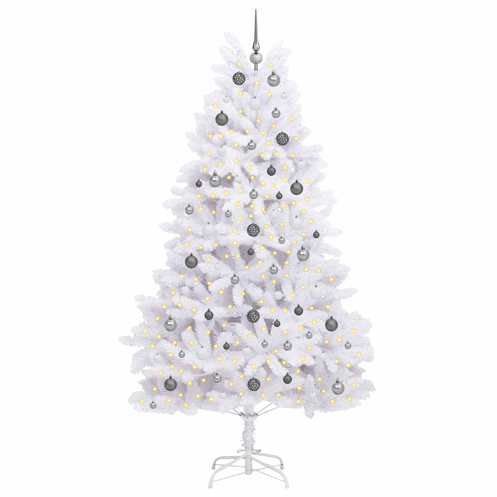 Umjetno božićno drvce Bijelo 120 x 120 x 240 cm PVC i metal