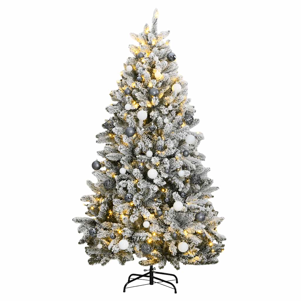 Umjetno božićno drvce 300 LED sa šarkama i kuglicama 180 cm