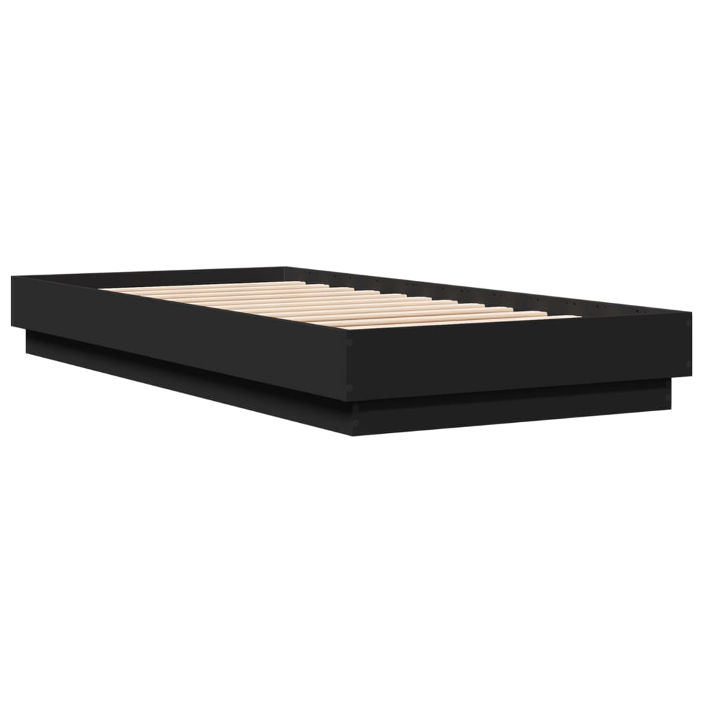 Okvir za krevet s LED svjetlima crni 100 x 200 cm
