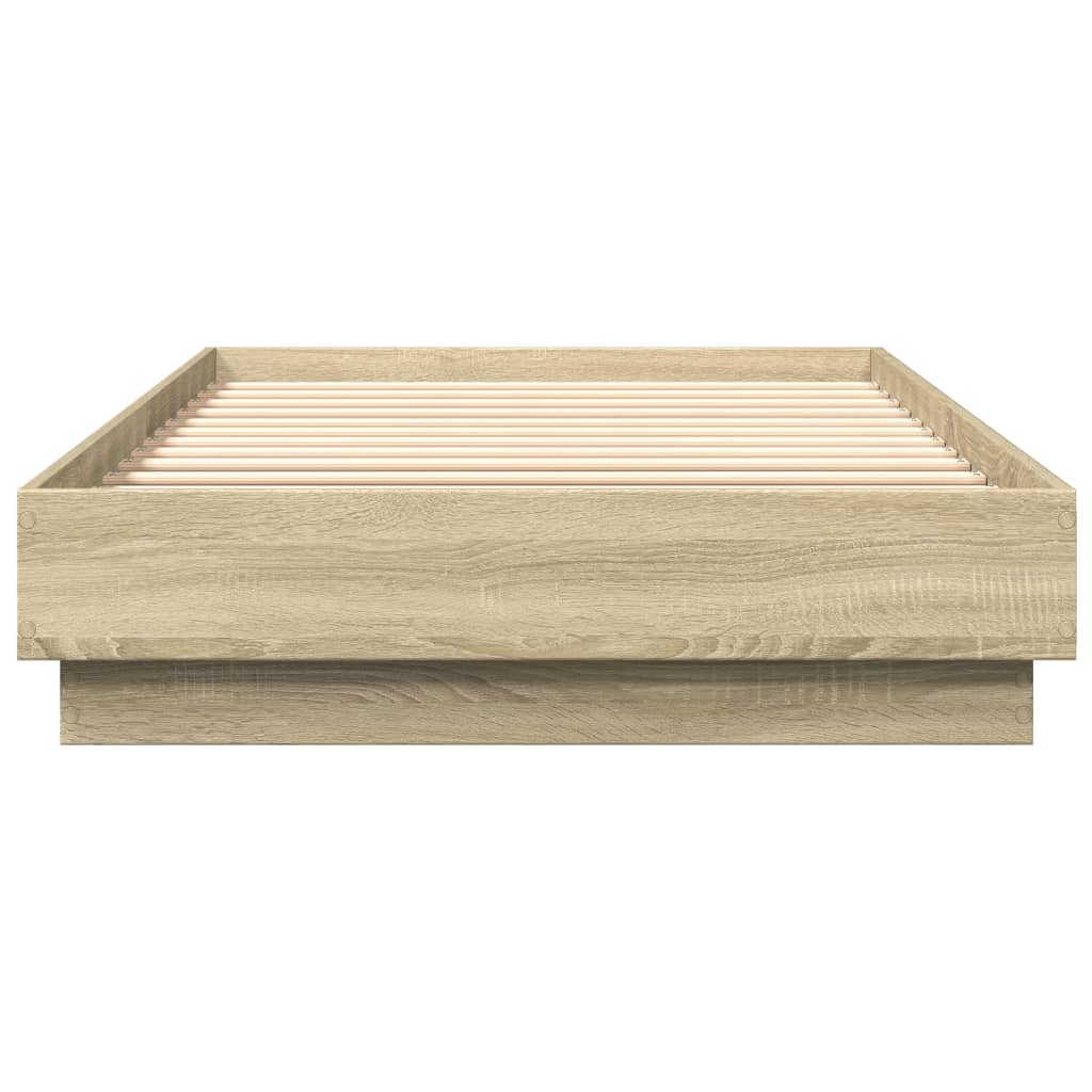 Okvir kreveta s LED svjetlima boja hrasta sonome 90 x 200 cm