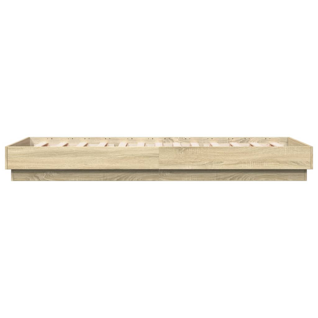 Okvir kreveta s LED svjetlima boja hrasta sonome 90 x 200 cm