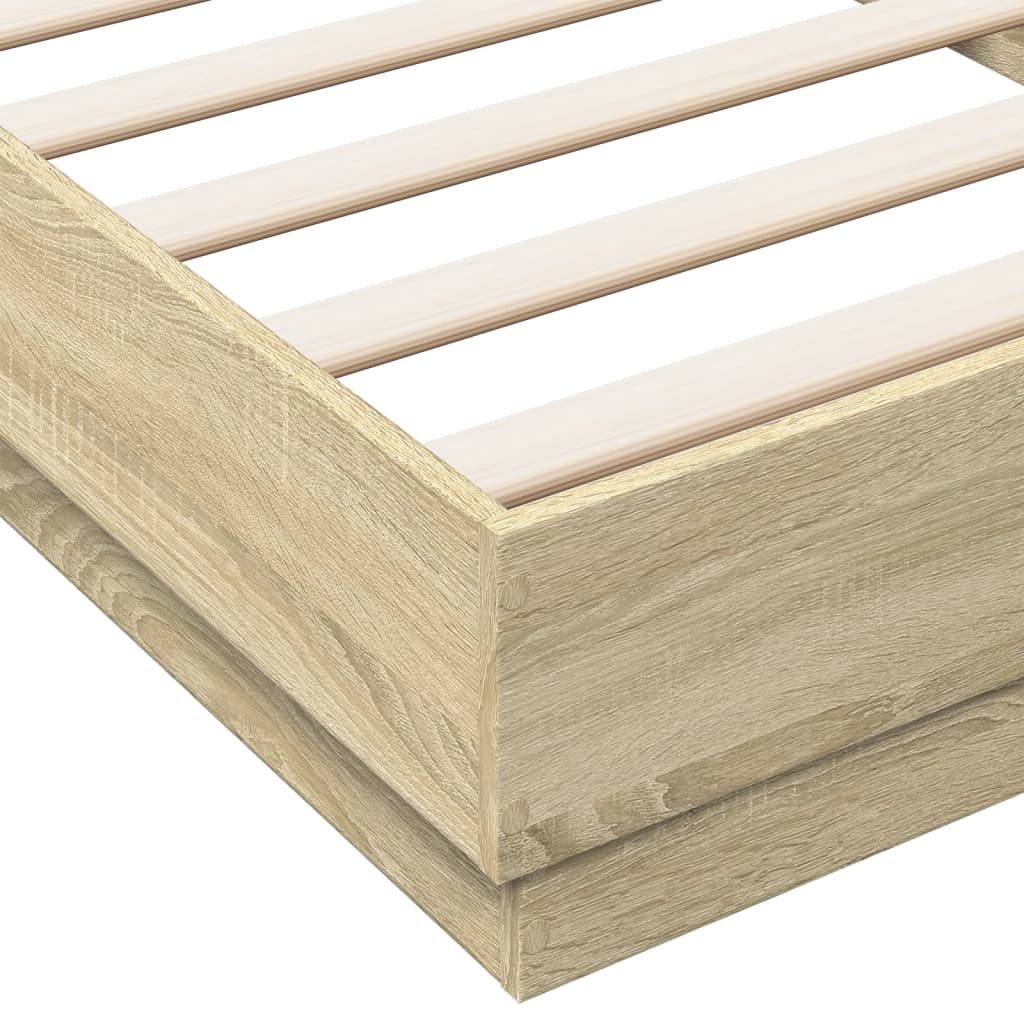 Okvir kreveta s LED svjetlima boja hrasta sonome 90 x 200 cm