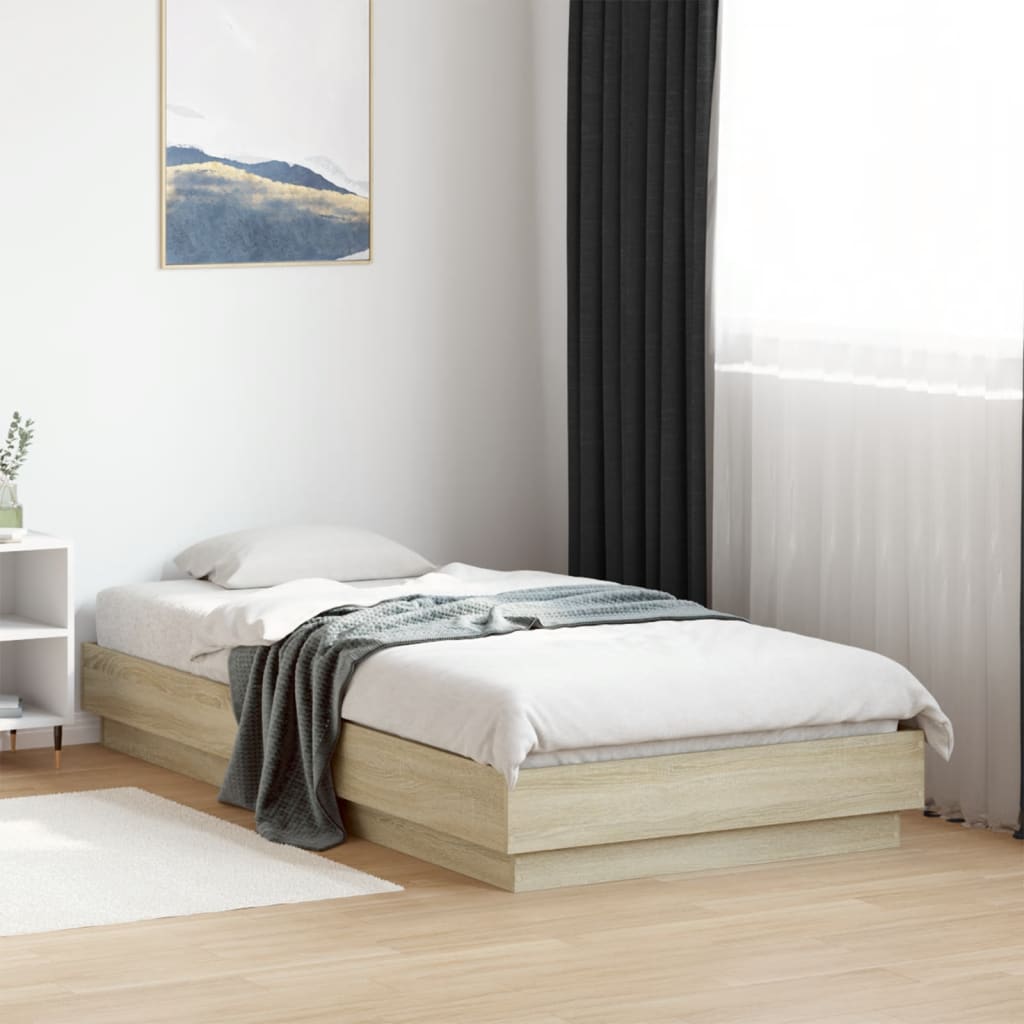 Okvir kreveta s LED svjetlima boja hrasta sonome 90 x 190 cm