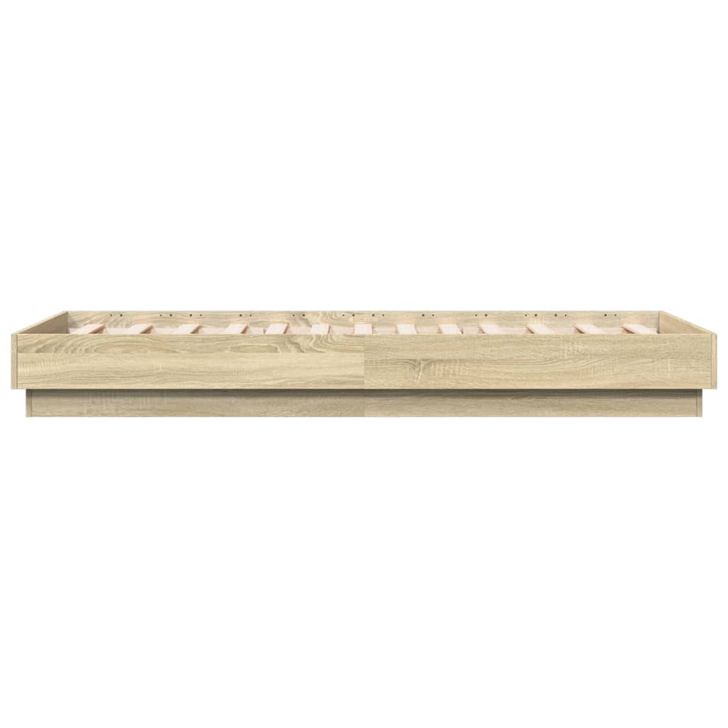 Okvir kreveta s LED svjetlima boja hrasta sonome 90 x 190 cm
