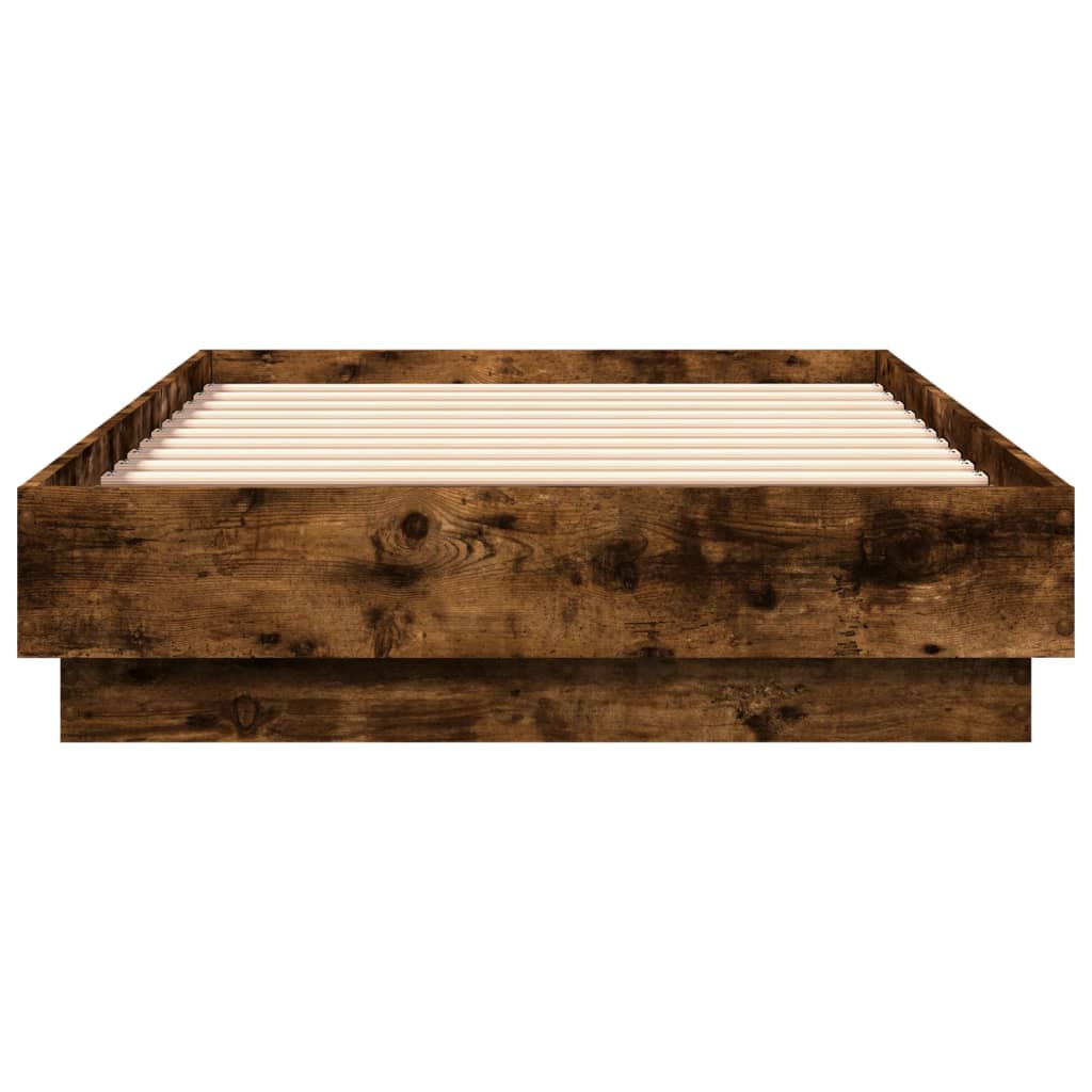 Okvir kreveta s LED svjetlima dimljena boja hrasta 90 x 190 cm