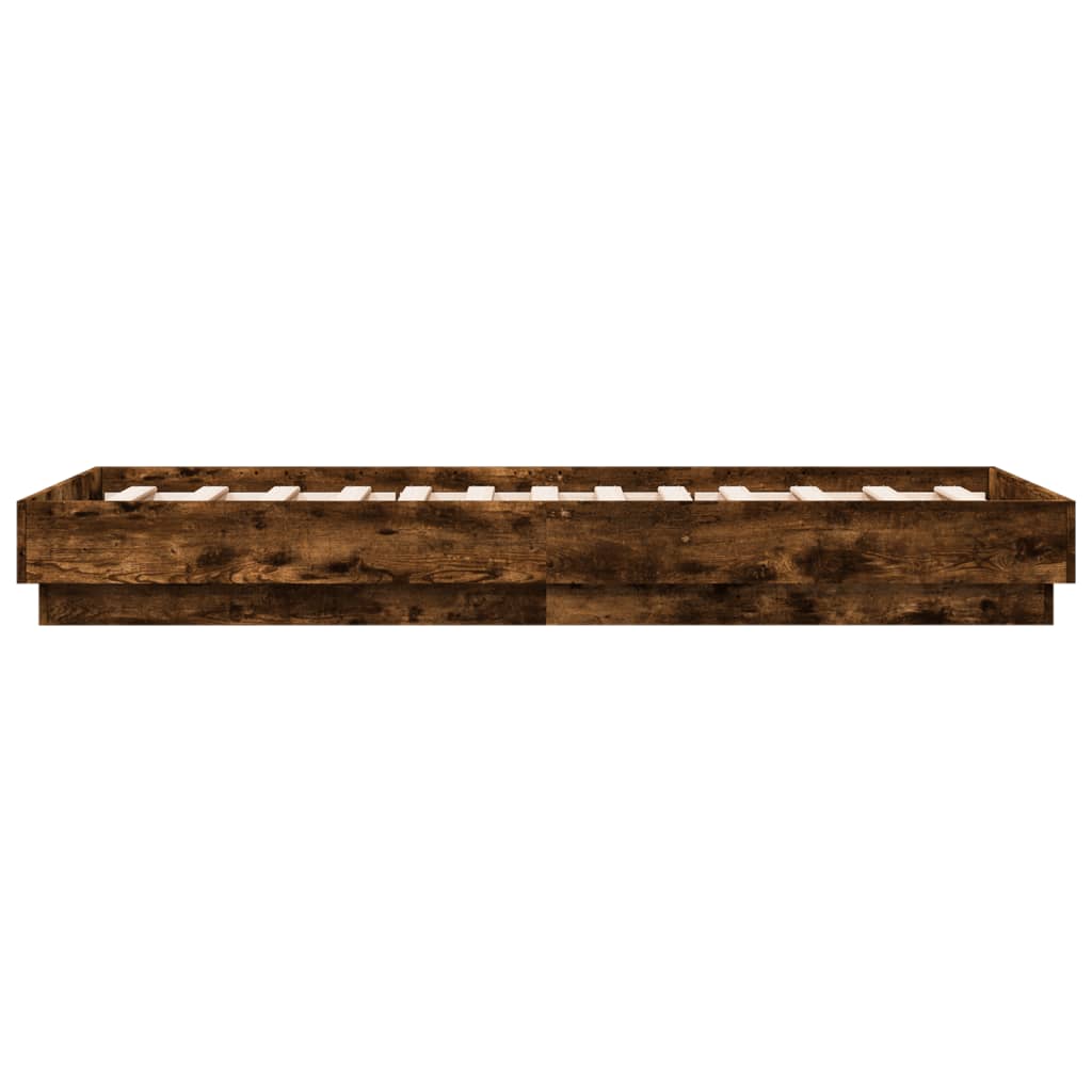 Okvir kreveta s LED svjetlima dimljena boja hrasta 90 x 190 cm