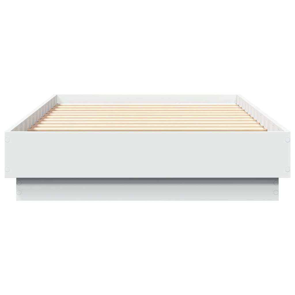 Okvir kreveta s LED svjetlima bijeli 75 x 190 cm