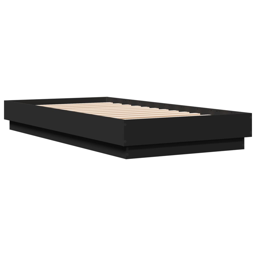 Okvir kreveta s LED svjetlima crni 75 x 190 cm
