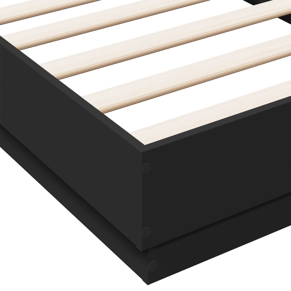 Okvir kreveta s LED svjetlima crni 75 x 190 cm