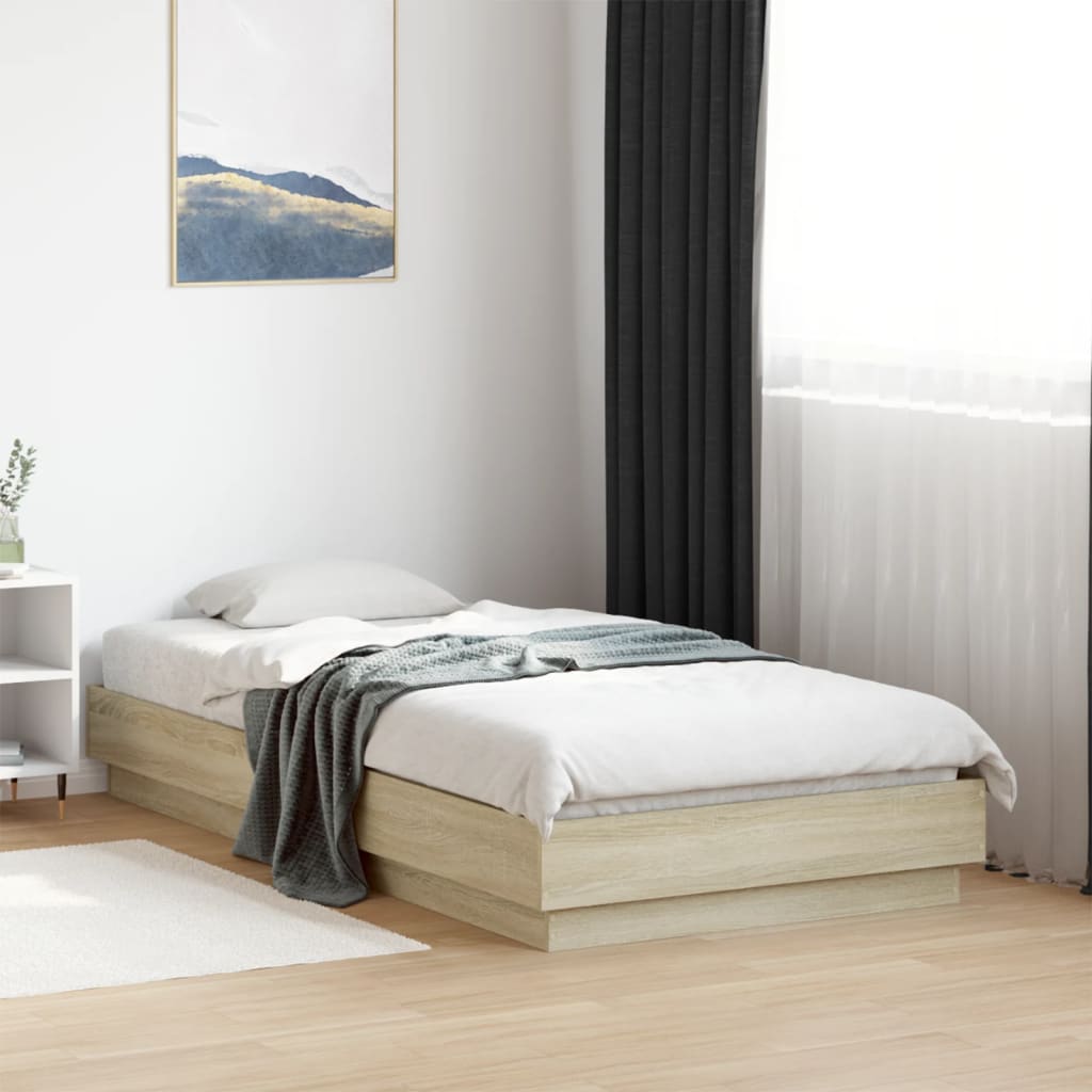 Okvir kreveta s LED svjetlima boja hrasta sonome 75 x 190 cm