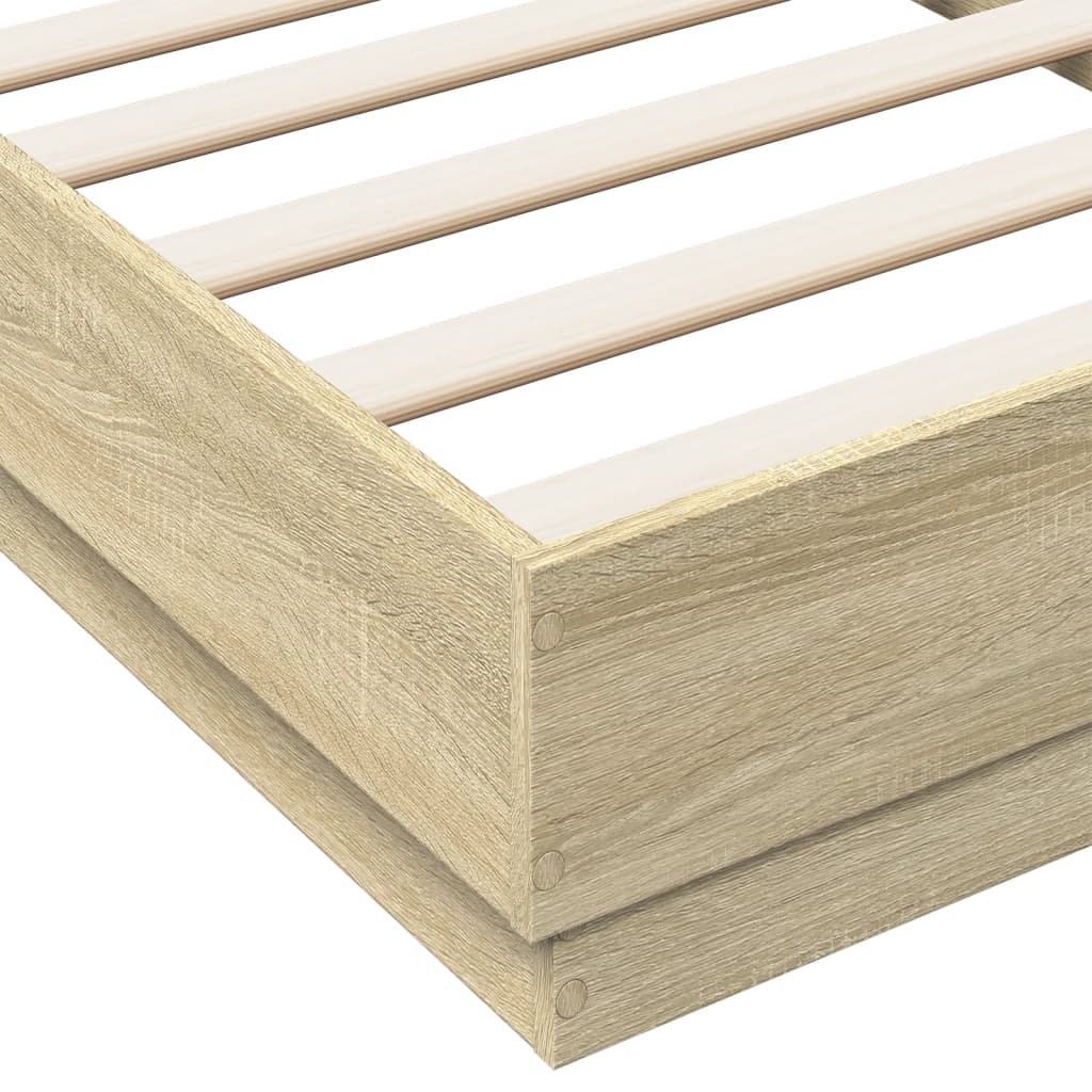 Okvir kreveta s LED svjetlima boja hrasta sonome 75 x 190 cm