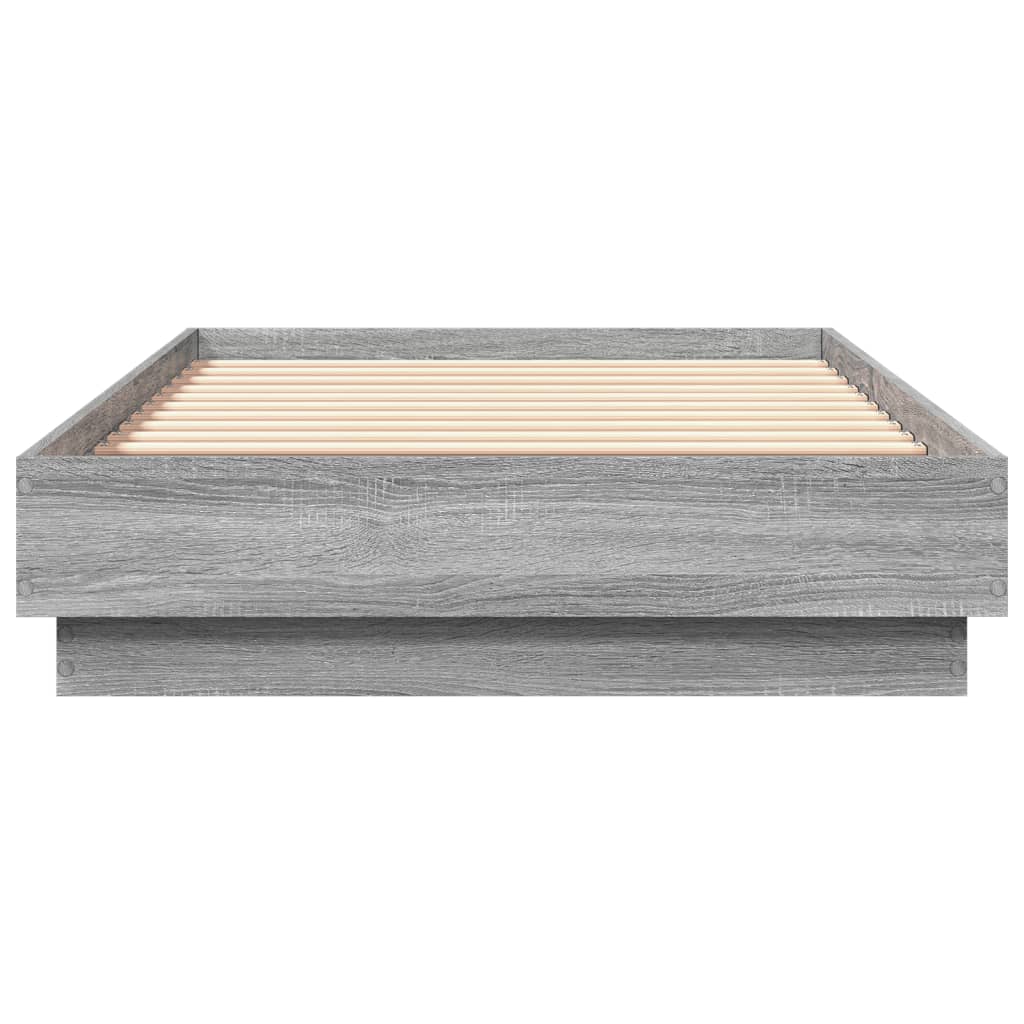 Okvir kreveta s LED svjetlima siva boja hrasta 75 x 190 cm