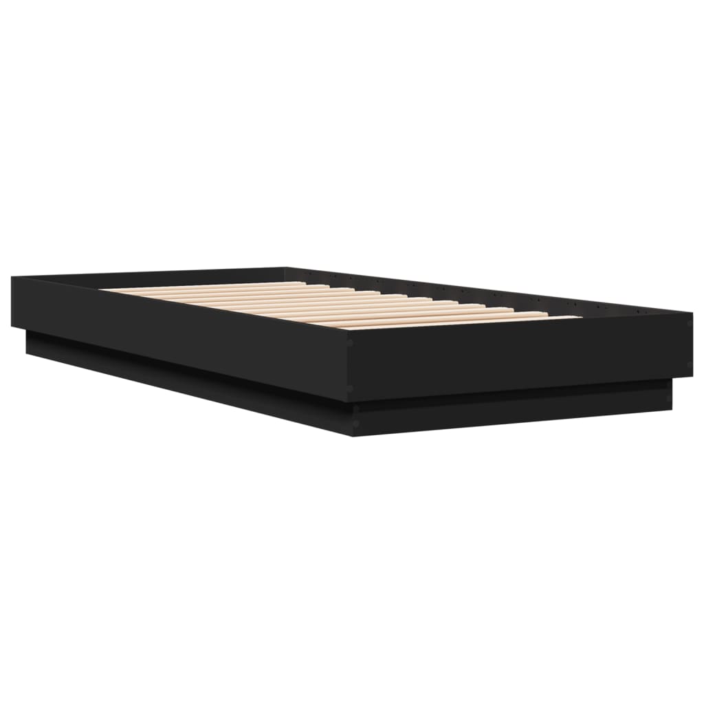 Okvir za krevet crni 100x200 cm konstruirano drvo