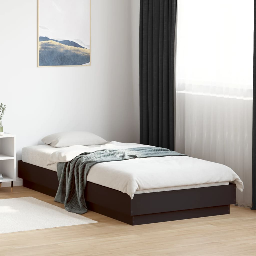 Okvir za krevet crni 90x200 cm konstruirano drvo