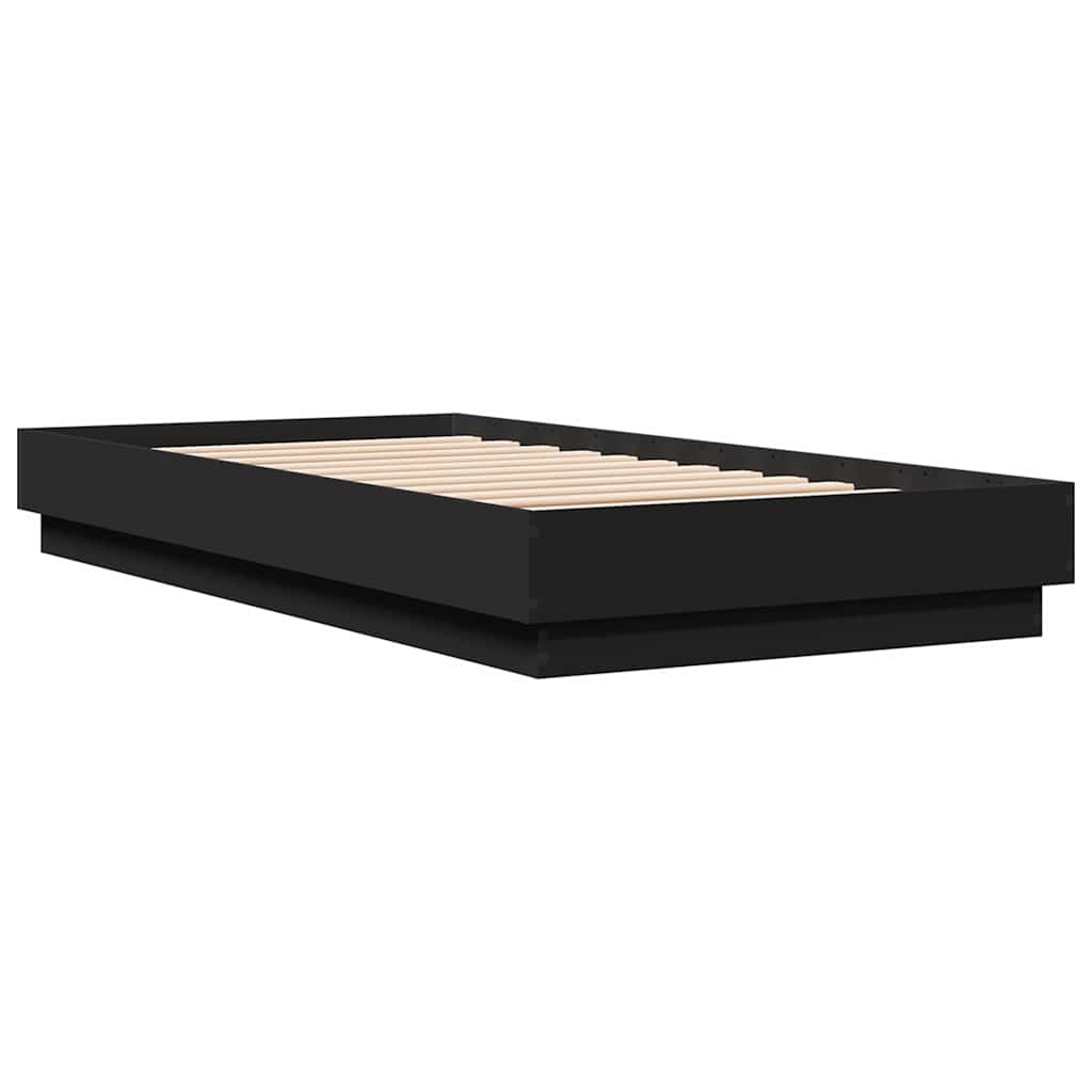 Okvir za krevet crni 90 x 190 cm od konstruiranog drva