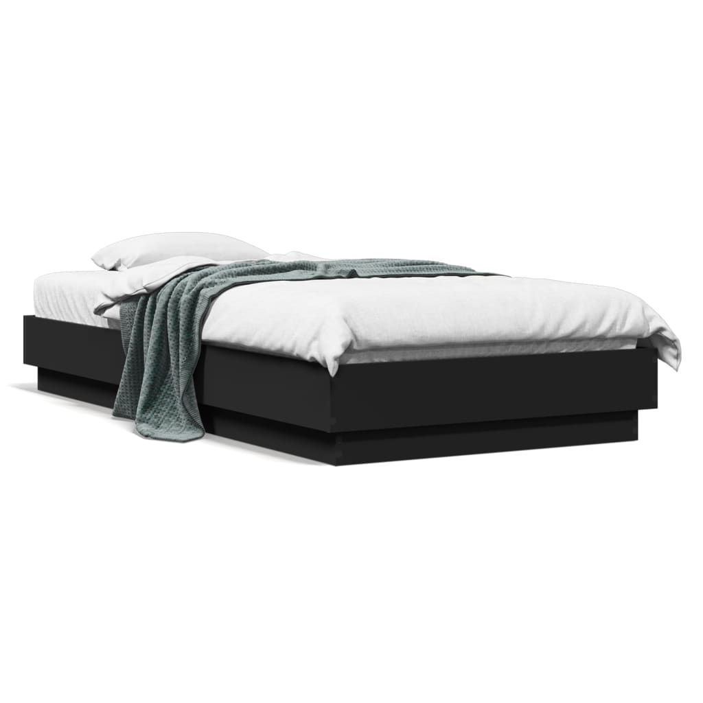 Okvir za krevet crni 75 x 190 cm od konstruiranog drva