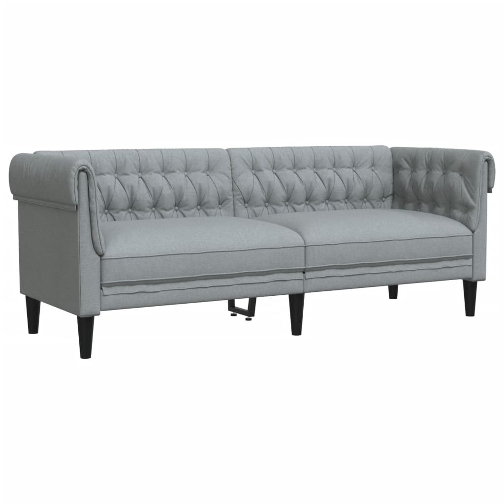 3-dijelni set sofa svjetlosivi od tkanine