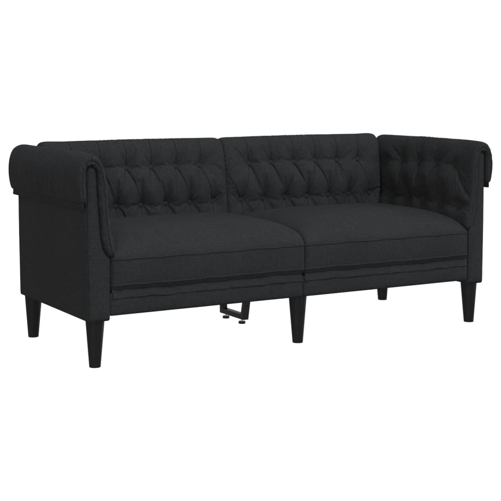 3-dijelni set sofa crni od tkanine