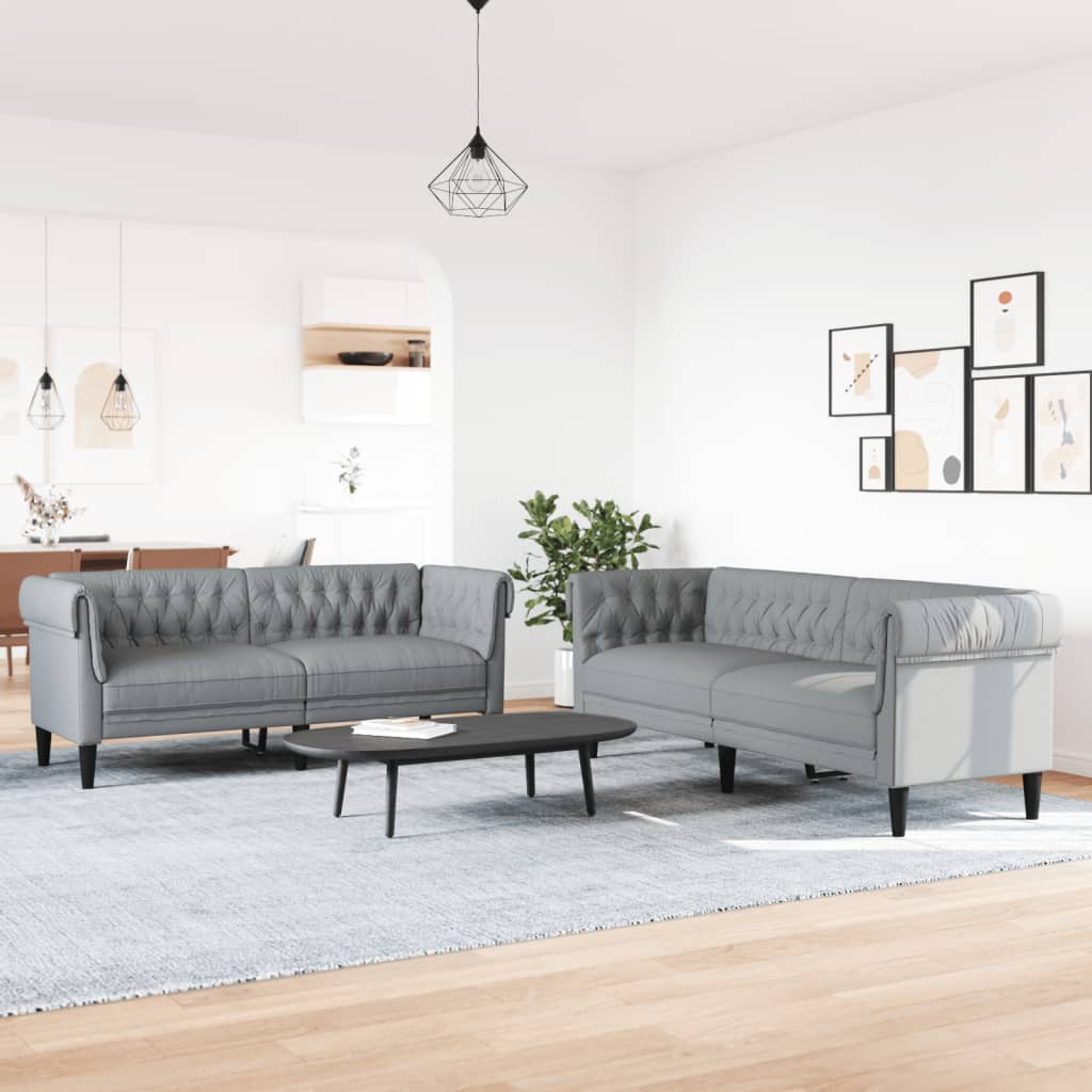 2-dijelni set sofa svjetlosivi od tkanine