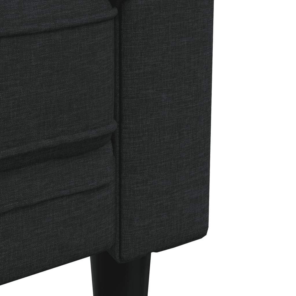 2-dijelni set sofa crni od tkanine