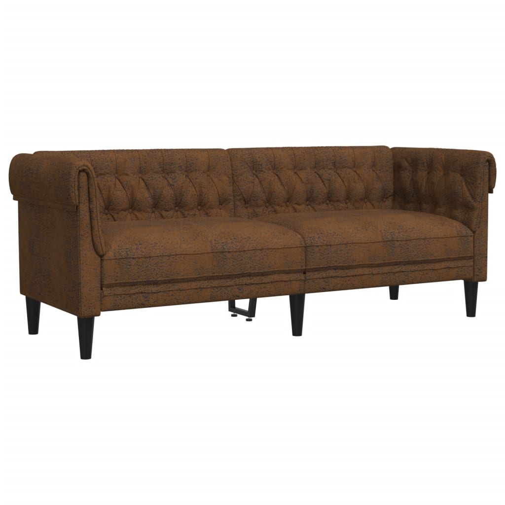 2-dijelni set sofa smeđi od tkanine