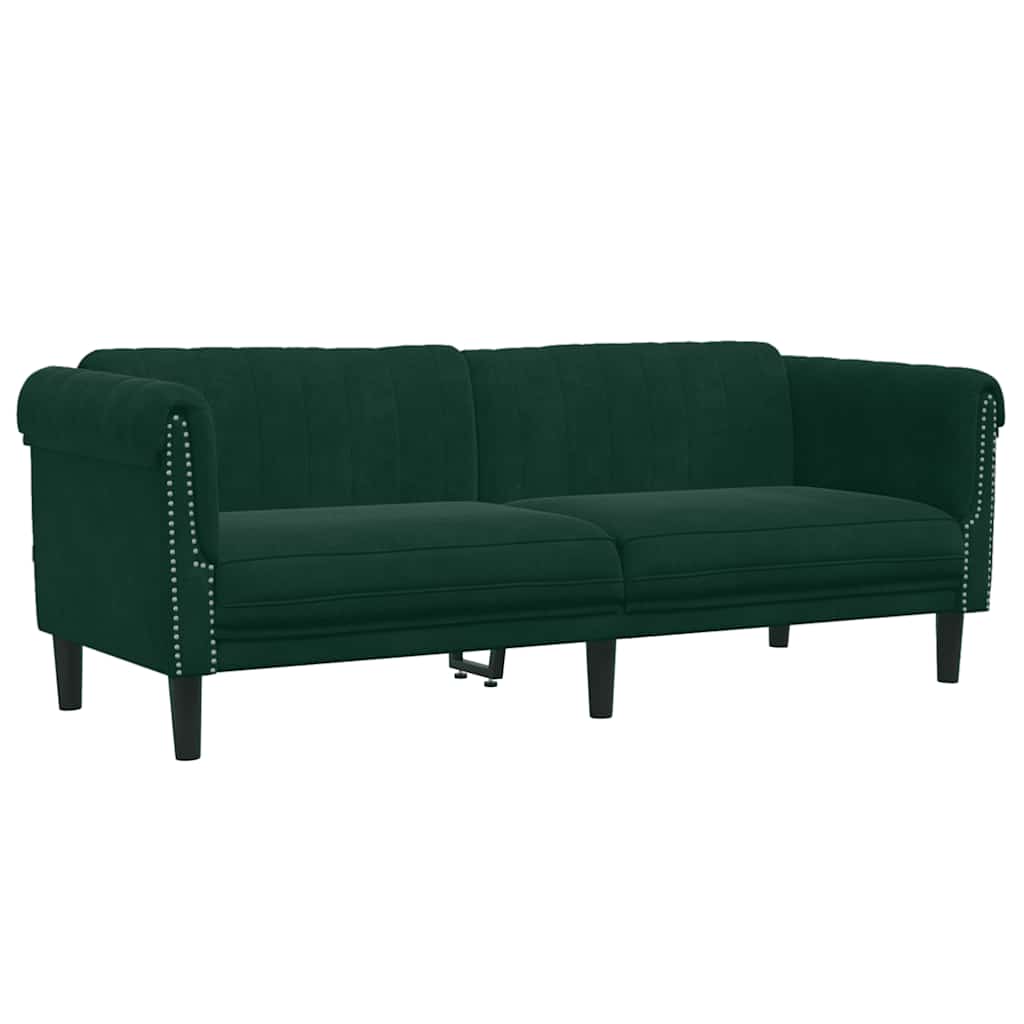 3-dijelni set sofa tamnozeleni baršunasti