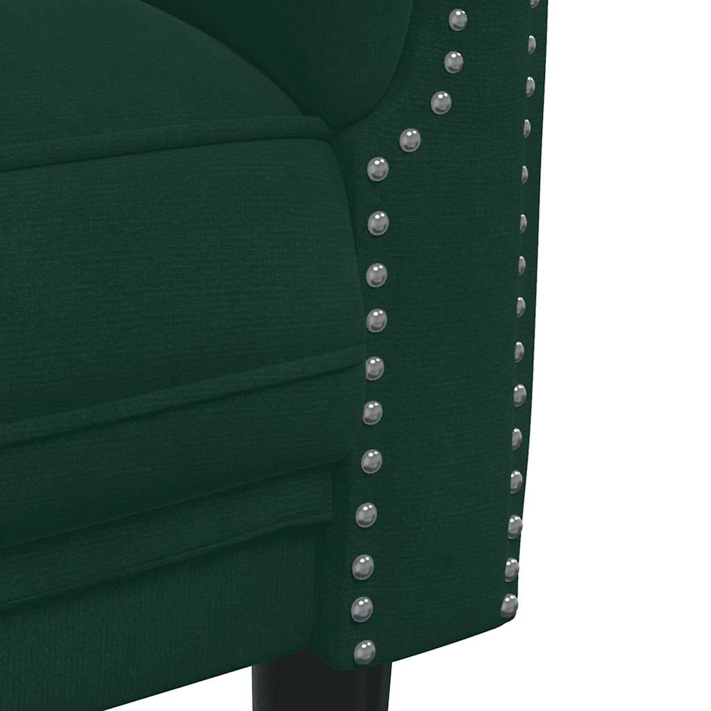 3-dijelni set sofa tamnozeleni baršunasti