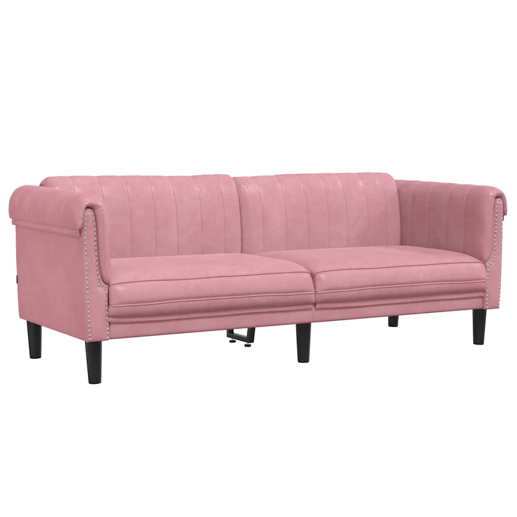 3-dijelni set sofa ružičasti baršunasti