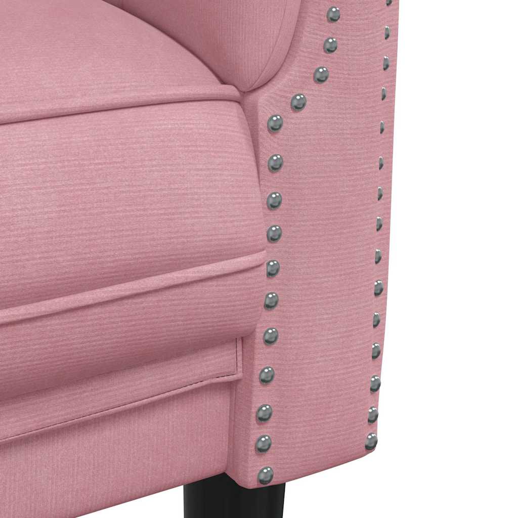 3-dijelni set sofa ružičasti baršunasti