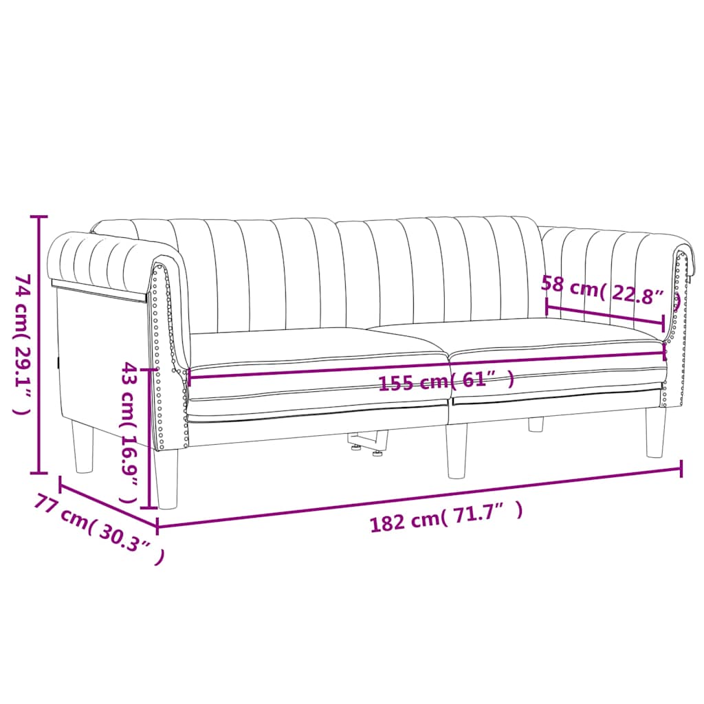 3-dijelni set sofa ružičasti baršunasti