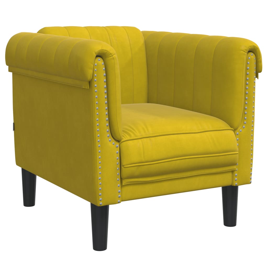 3-dijelni set sofa s žuti baršunast