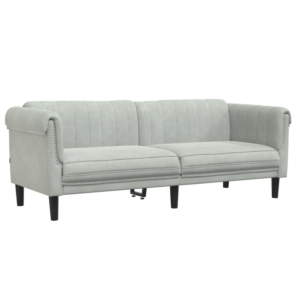 2-dijelni set sofa svjetlosivi baršunasti