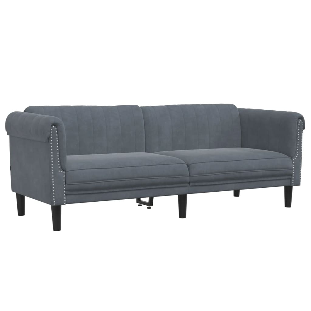 2-dijelni set sofa tamnosivi baršunasti