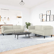 2-dijelni set sofa krem baršunasti
