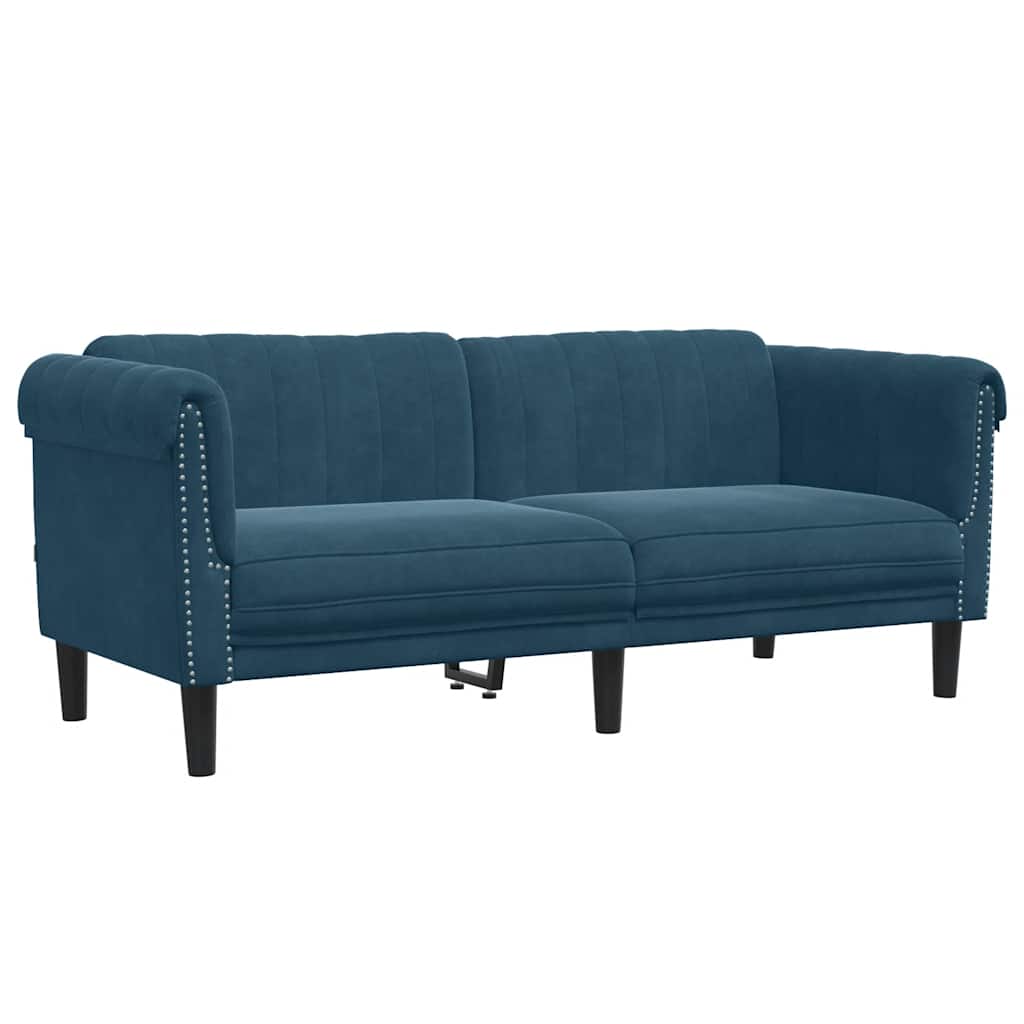 2-dijelni set sofa plavi baršunasti