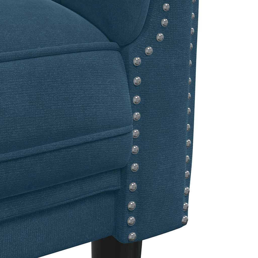 2-dijelni set sofa plavi baršunasti