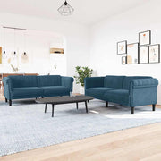 2-dijelni set sofa plavi baršunasti