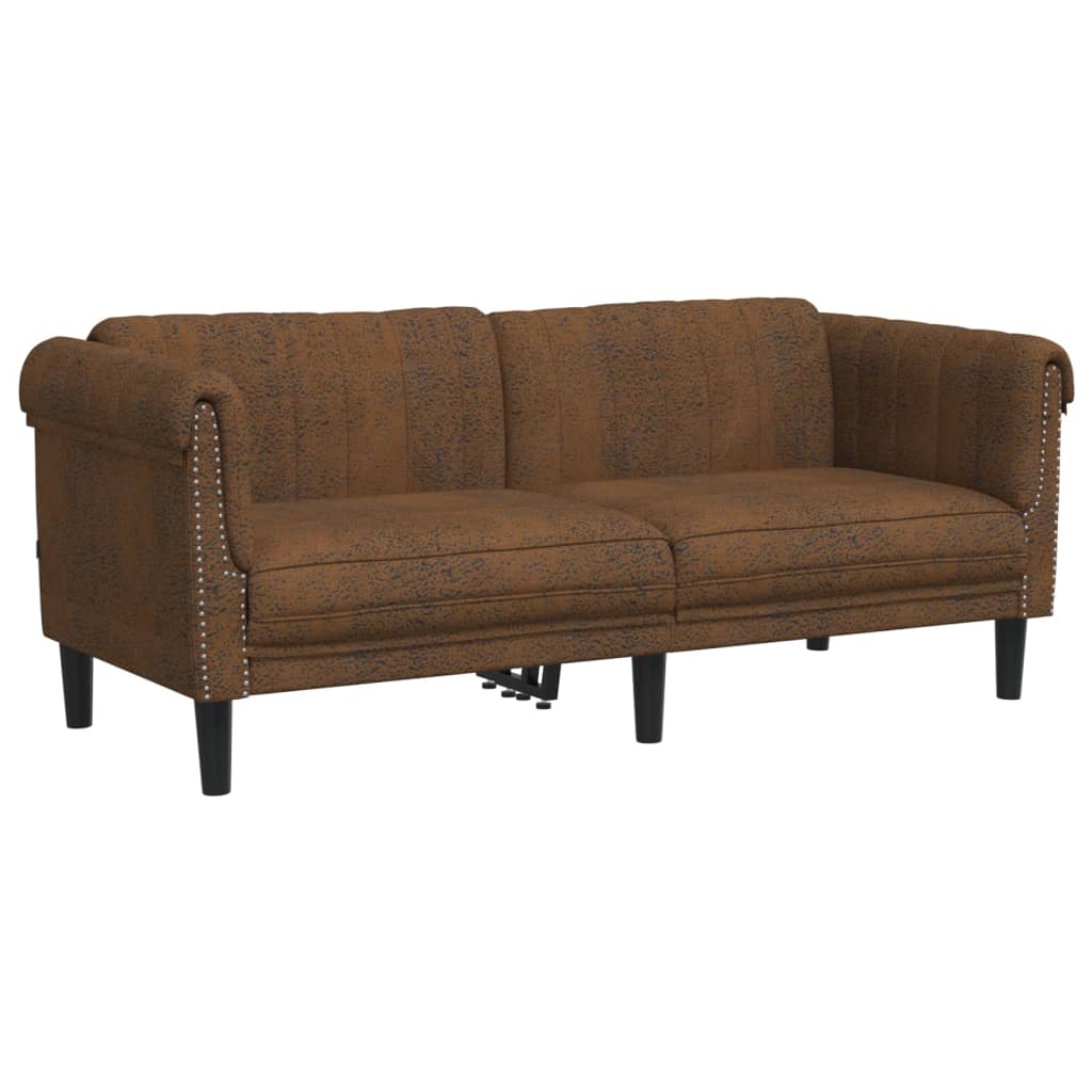 2-dijelni set sofa smeđi baršunasti