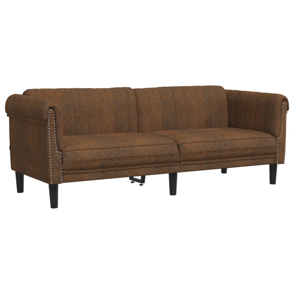 2-dijelni set sofa smeđi baršunasti