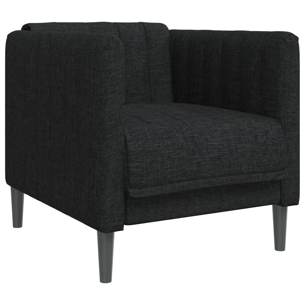 3-dijelni set sofa crni od tkanine