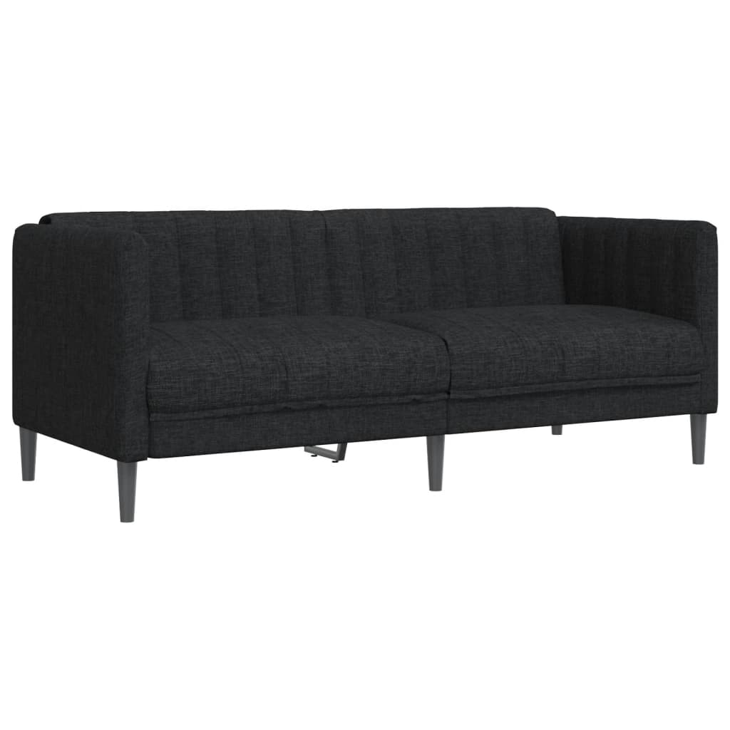 3-dijelni set sofa crni od tkanine