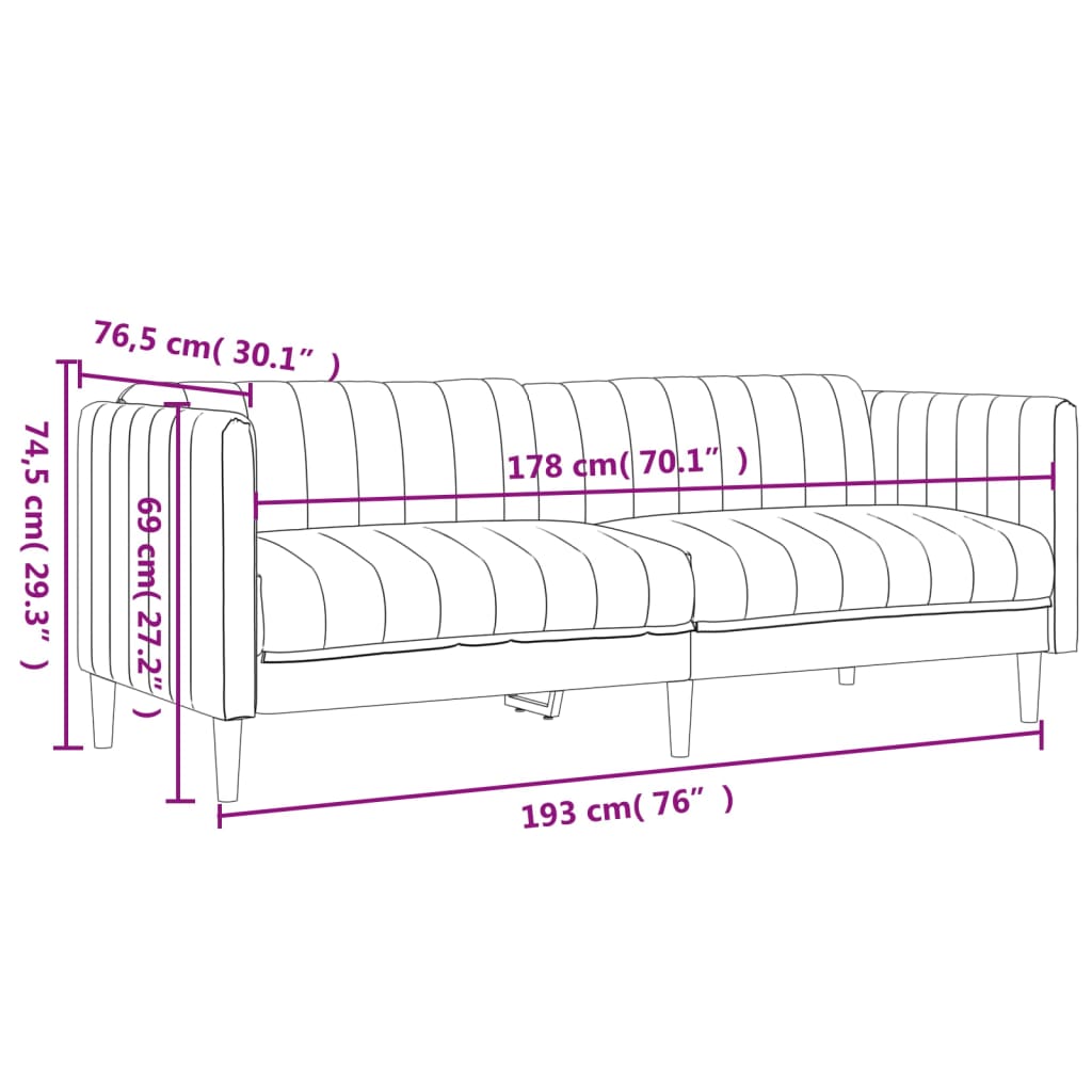 3-dijelni set sofa tamnozeleni od tkanine