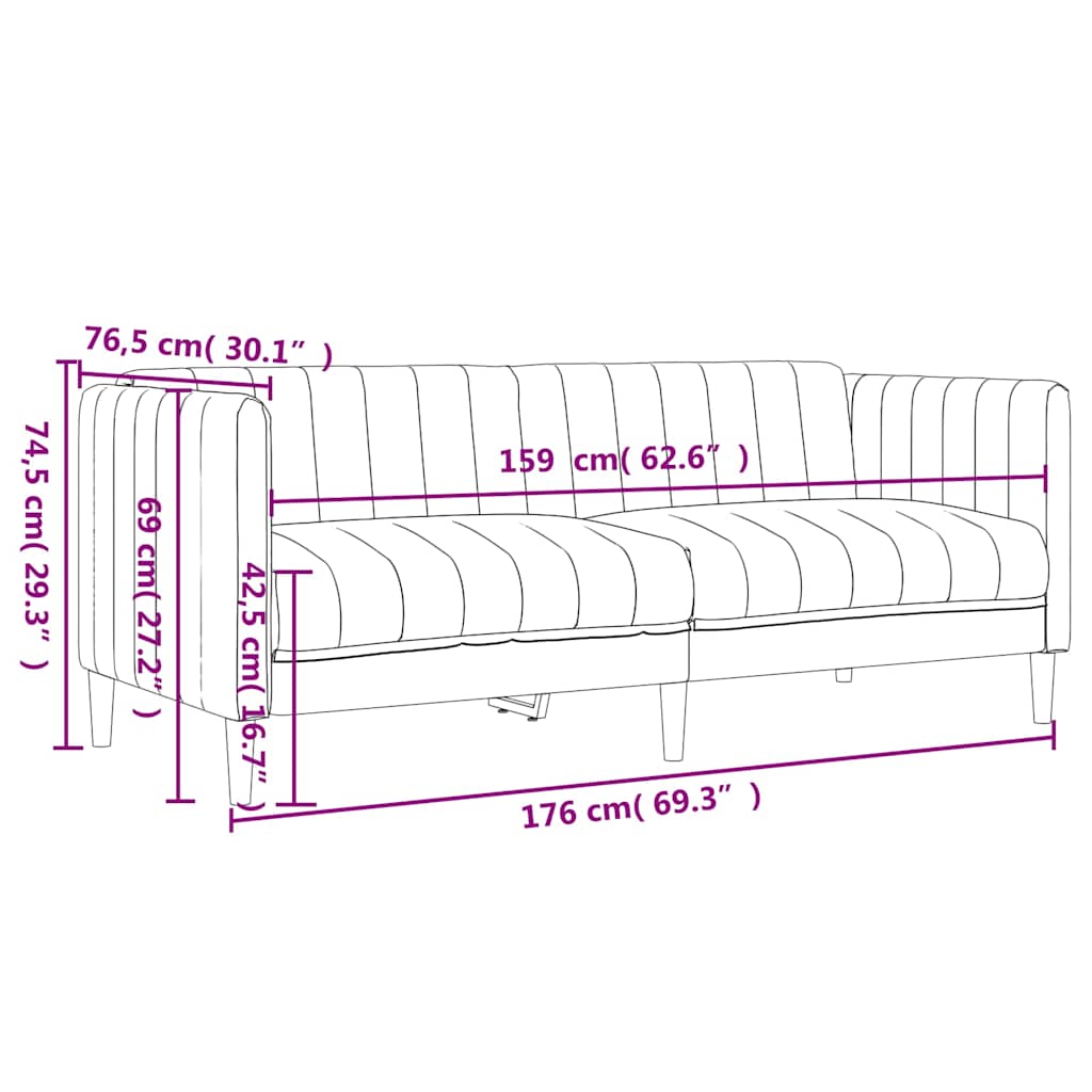 3-dijelni set sofa plavi od tkanine
