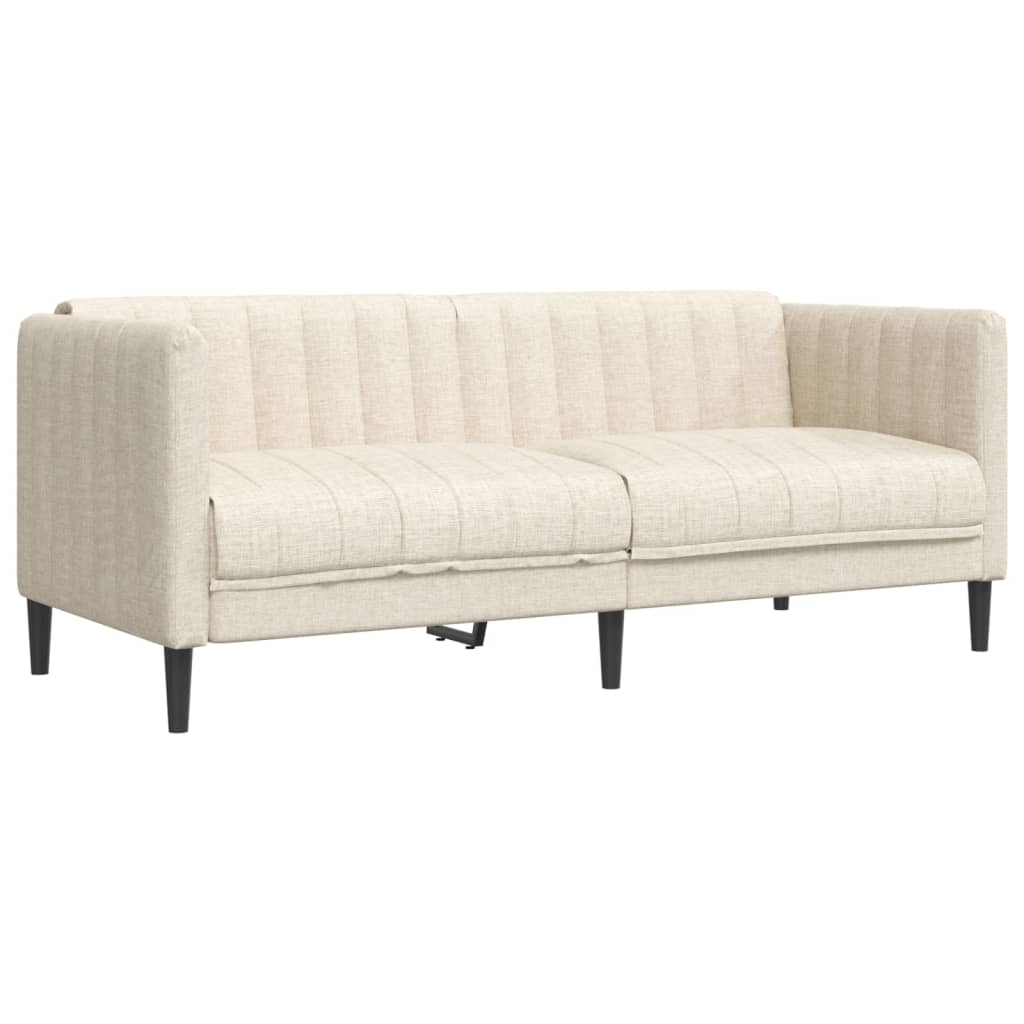 3-dijelni set sofa krem od mikrovlakana