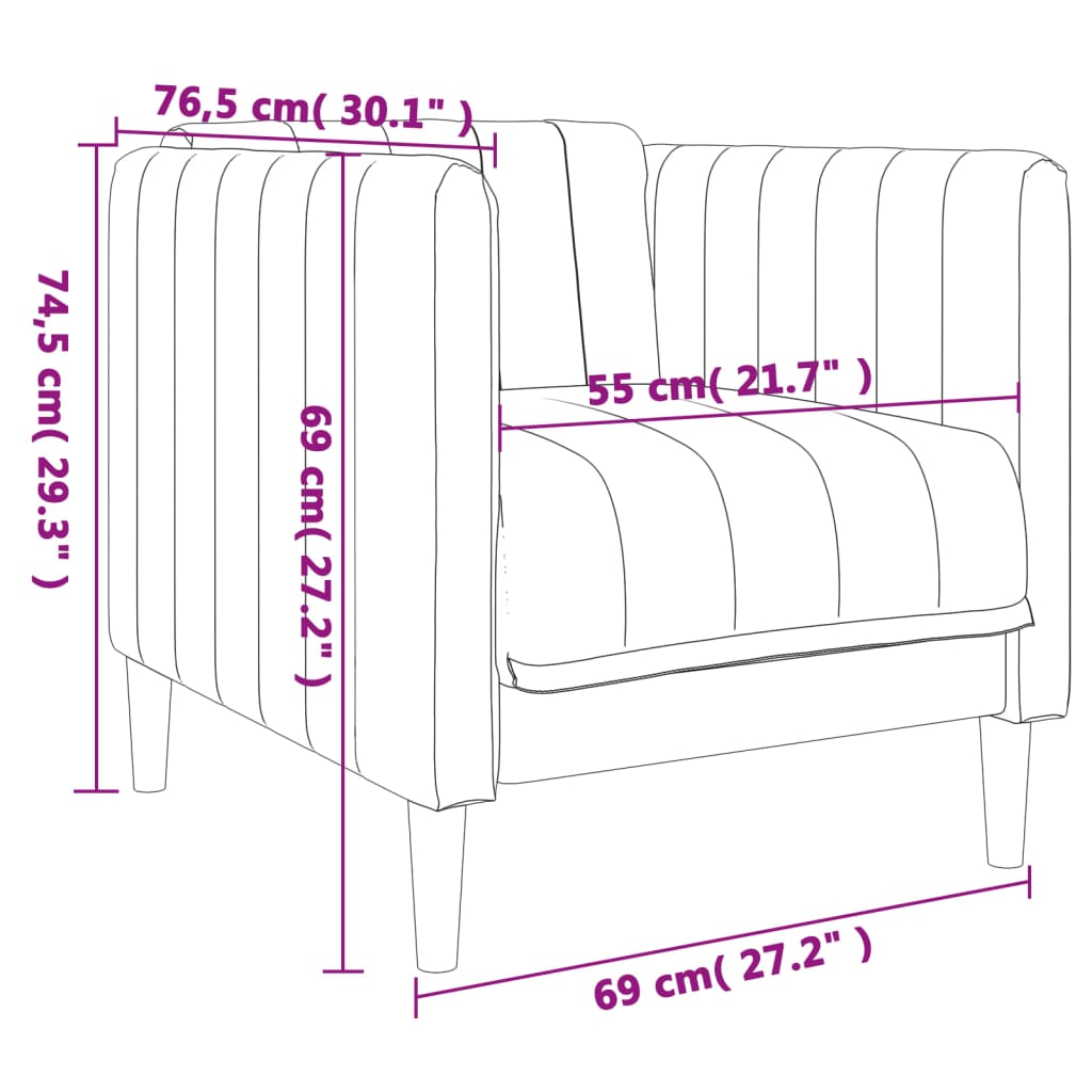 3-dijelni set sofa krem od mikrovlakana