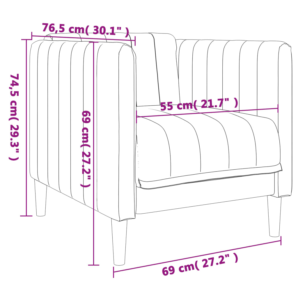 3-dijelni set sofa smeđi od tkanine